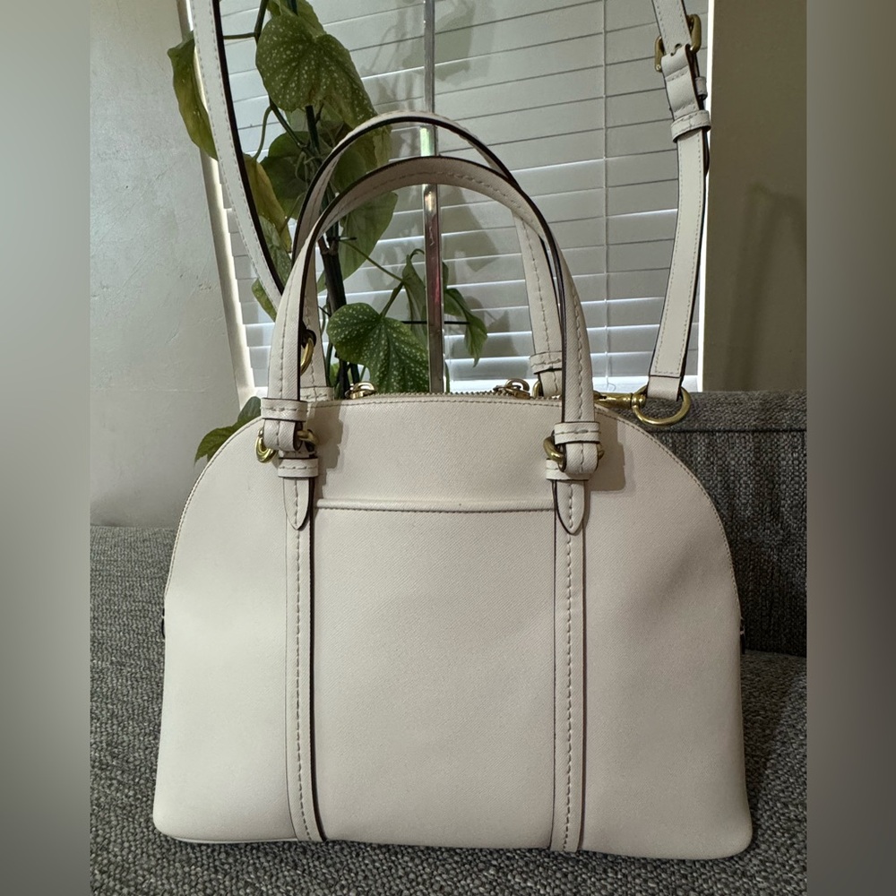 Coach Peyton Cora Domed Satchel in white - Picture 5 of 14